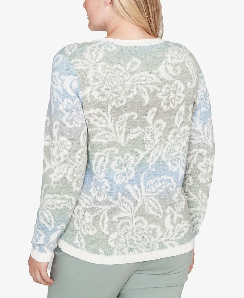 Alfred Dunner Stockbridge Soft Paisley Ombre Sweater