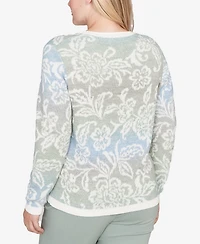 Alfred Dunner Stockbridge Soft Paisley Ombre Sweater