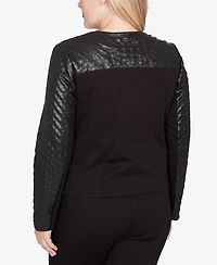 Alfred Dunner Barcelona Zip Front Stretch Ponte Jacket