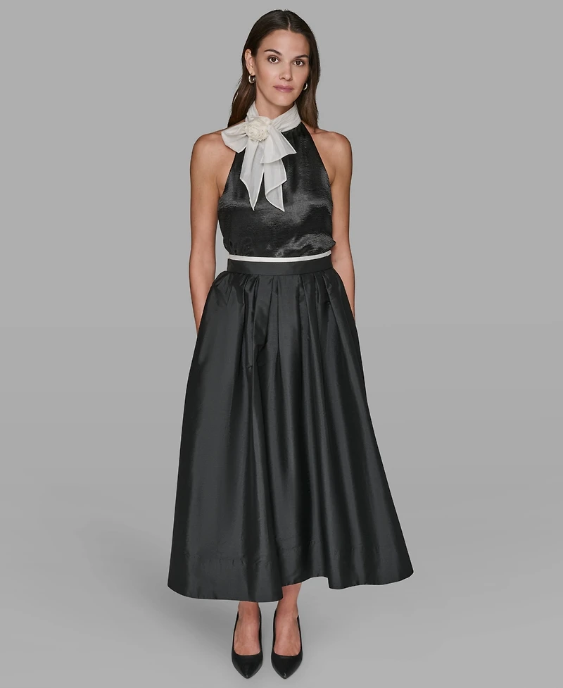 Karl Lagerfeld Paris Women's Halter Bow Neck Top