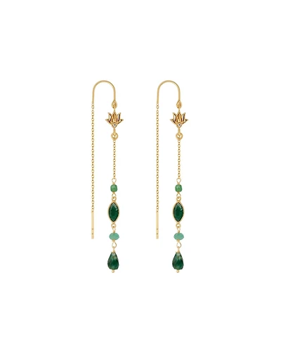 Karma and Luck Peaceful Perspective Lotus Jade Drop Earrings