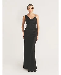 Six Stories Cowl Front Asymmetric Bridesmaid Dress