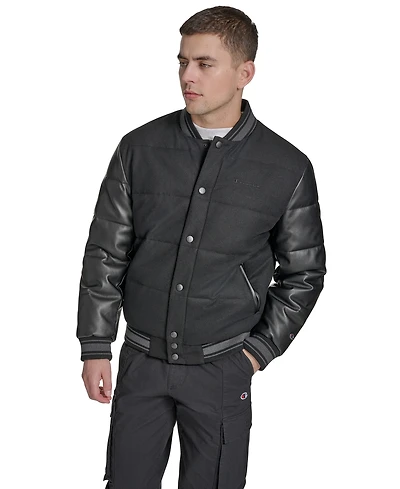 Champion Men's Wool Blend Quilted Puffer Jacket