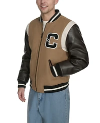 Champion Men's Mixed-Media Varsity Bomber Jacket