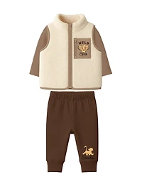 Disney Baby Boys 3-Piece Lion King Vest, Top and Joggers Set