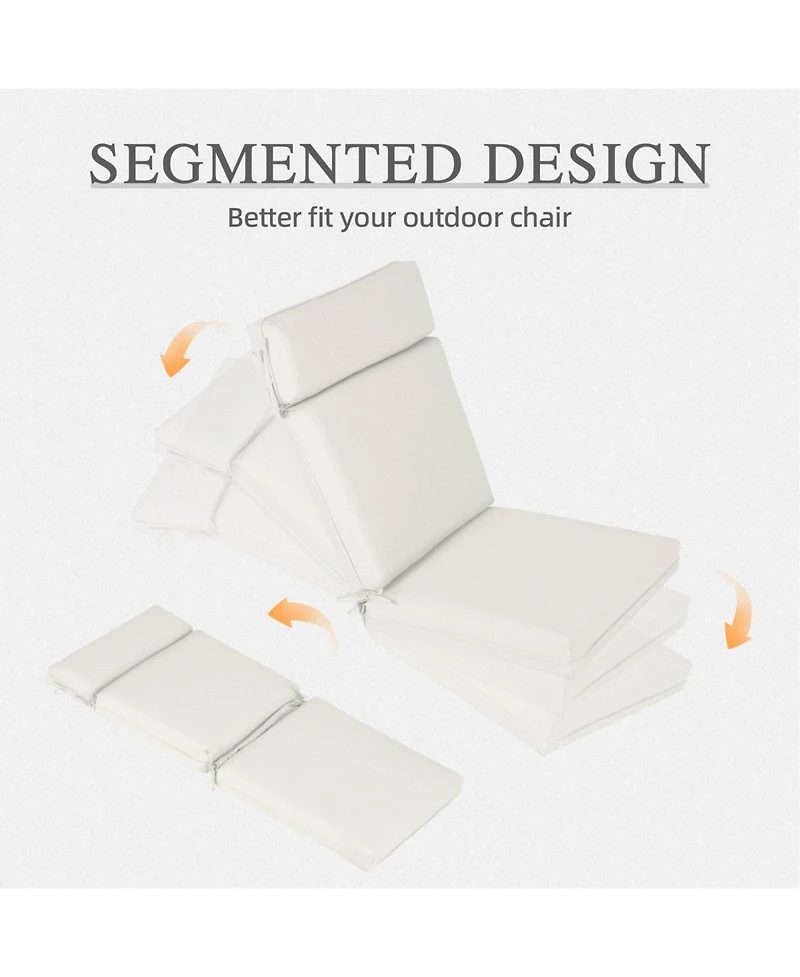 Aoodor Outdoor Dining Chair cushion Set, 37"x20"x2.8" High back with Ties and Zipper