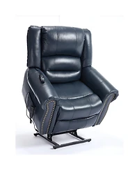 Power Lift Recliner Chair Heat Massage Dual Motor Infinite Position Up to 350 Lbs Faux Leather Heavy Duty Motion Mechanism with Usb Ports