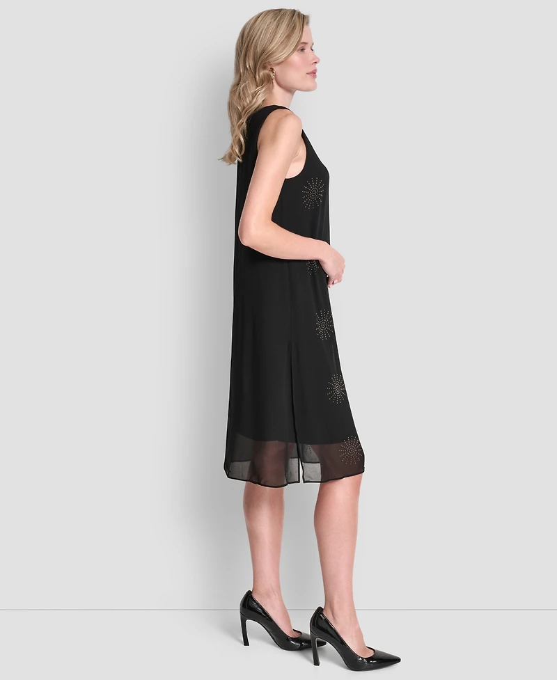 Dkny Women's Sleeveless Hotfix Overlay Dress