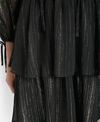 Dkny Women's Long Sleeve Metallic Dress