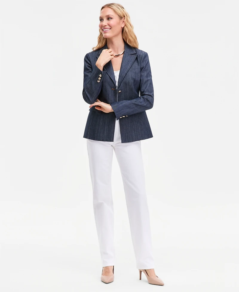 I.n.c. International Concepts Women's Hourglass Cotton Denim Blazer, Macy's Exclusive