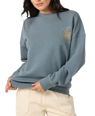 O'Neill Juniors' Moon Flower Crewneck Sweashirt