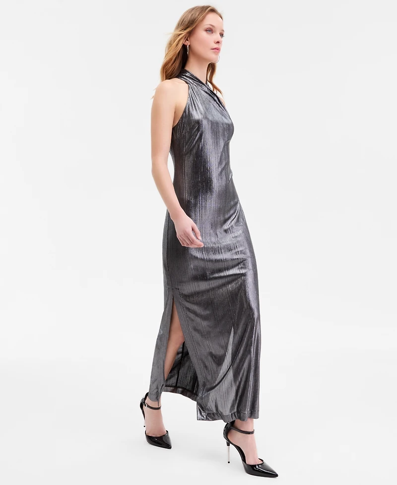 Rachel Roy Women's Harlard Twist Neck Metallic Maxi Dress