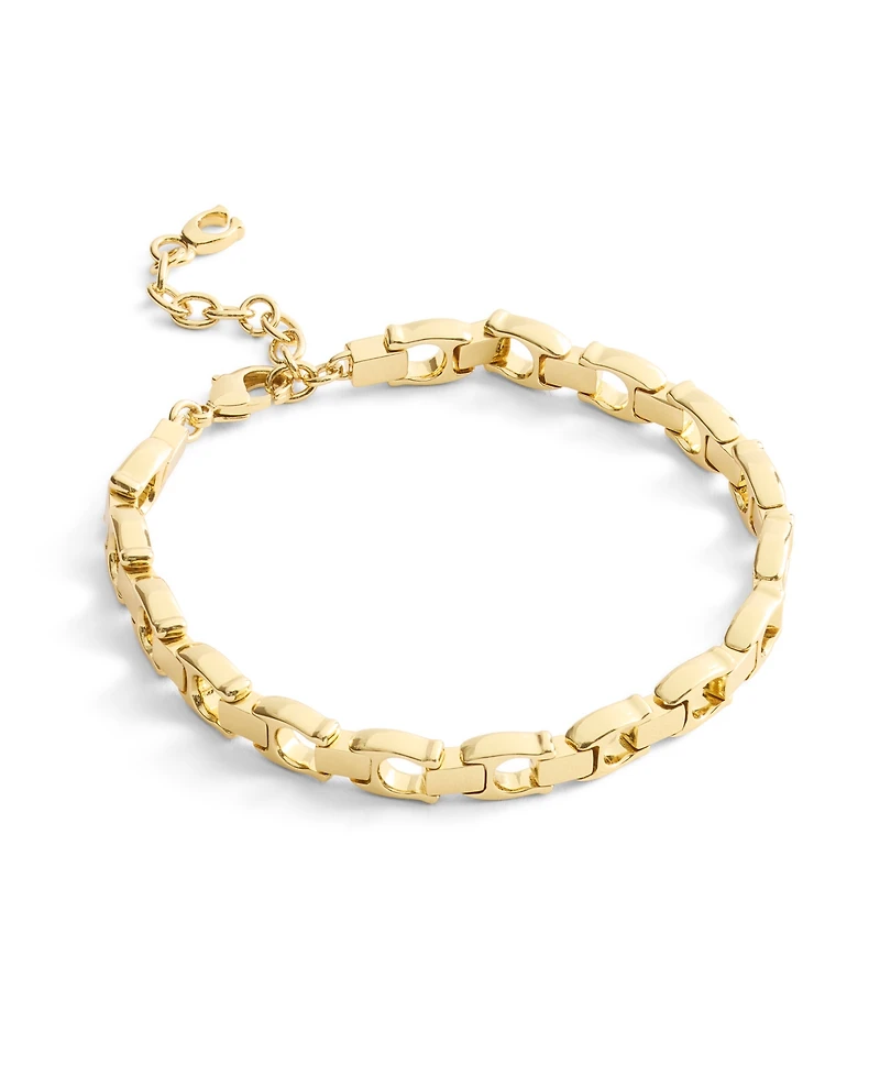 Coach Gold Beveled Signature C Link Bracelet