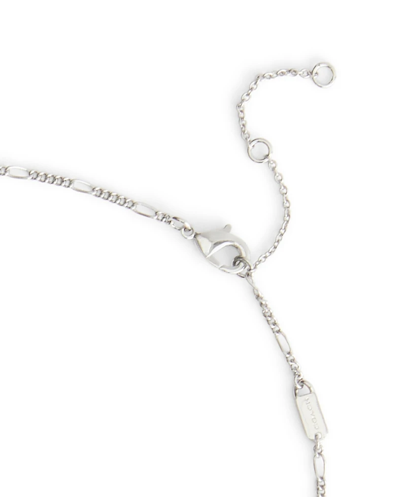 Coach Two-Tone Signature Signet Rondelle Pendant Necklace