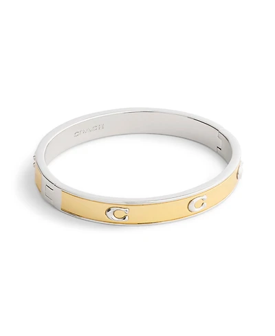 Coach Two-Tone Signature C Bangle Bracelet