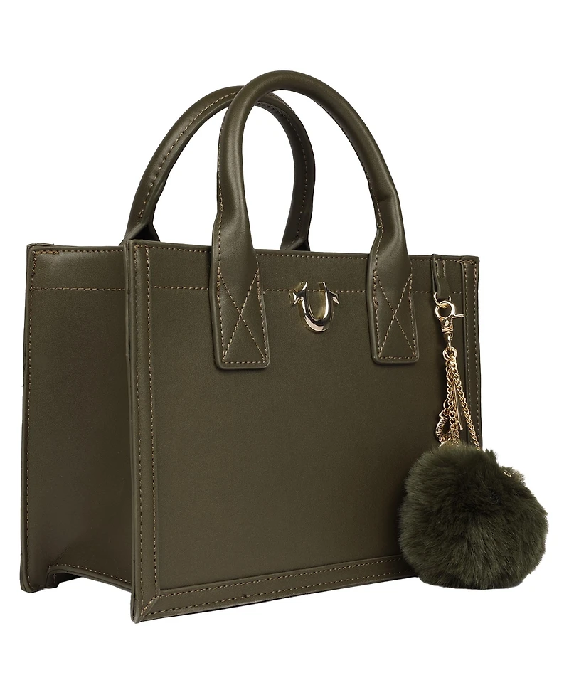 True Religion Pom Dangle Modern Tote