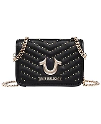True Religion Horseshoe Multi Stud Flap Crossbody