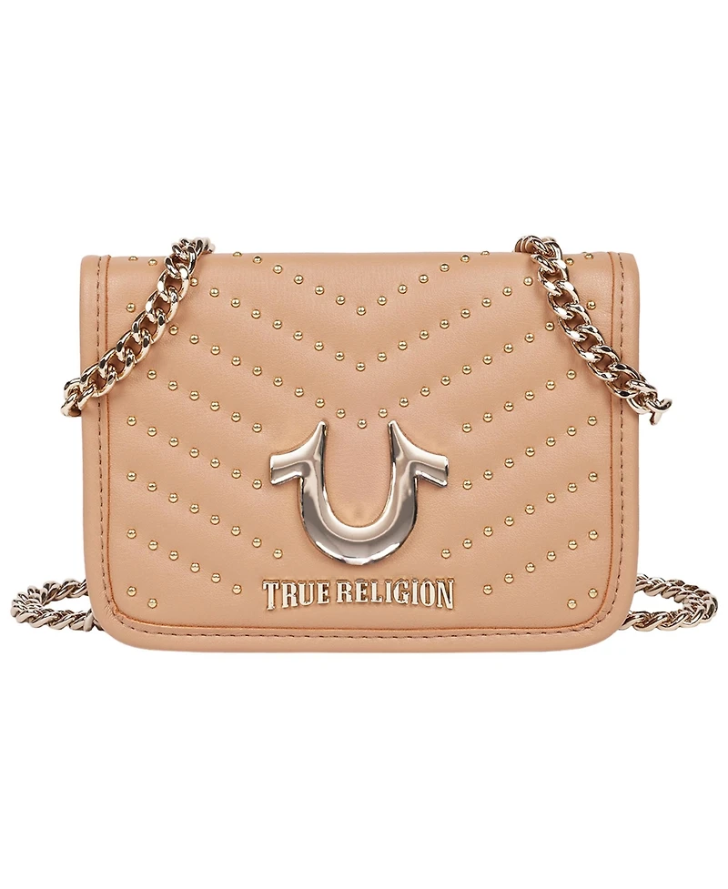 True Religion Horseshoe Multi Stud Flap Crossbody