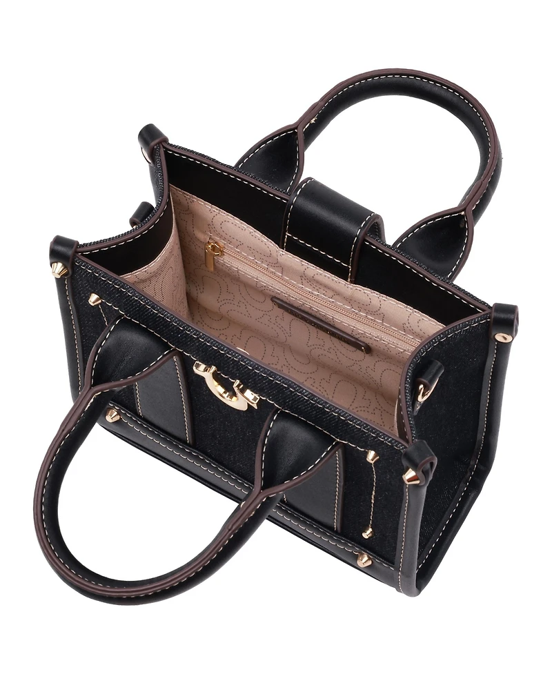 True Religion Denim Logo Strap Mini Tote