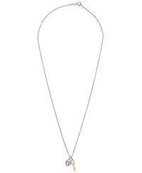 Macy's Diamond Pendant Necklace (1/10 ct. t. w.) in Sterling Silver and Gold Over Silver