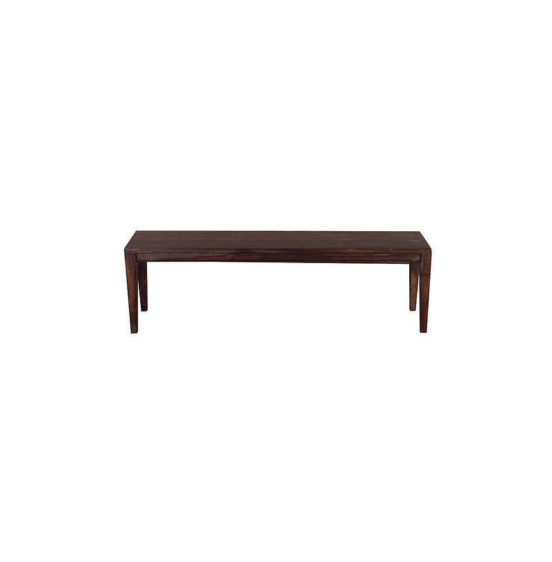 Porter Designs Fall River Solid Sheesham Wood Dining Bench, Gray