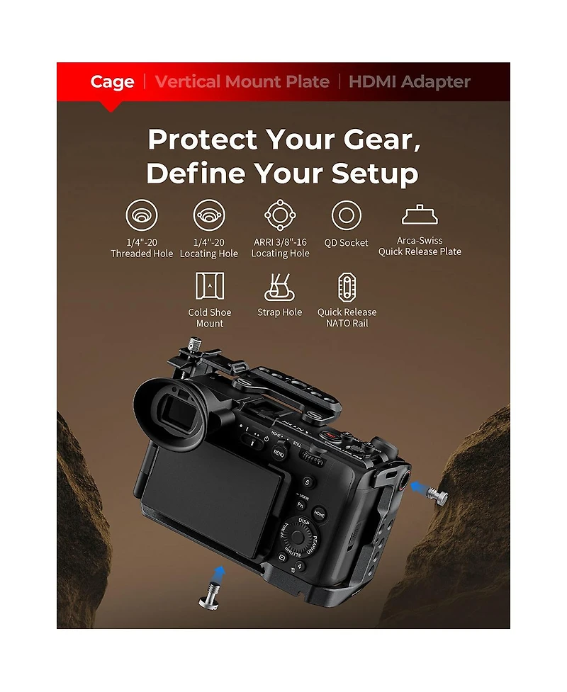 SmallRig Full Camera Cage Kit for Sony FX2, Black