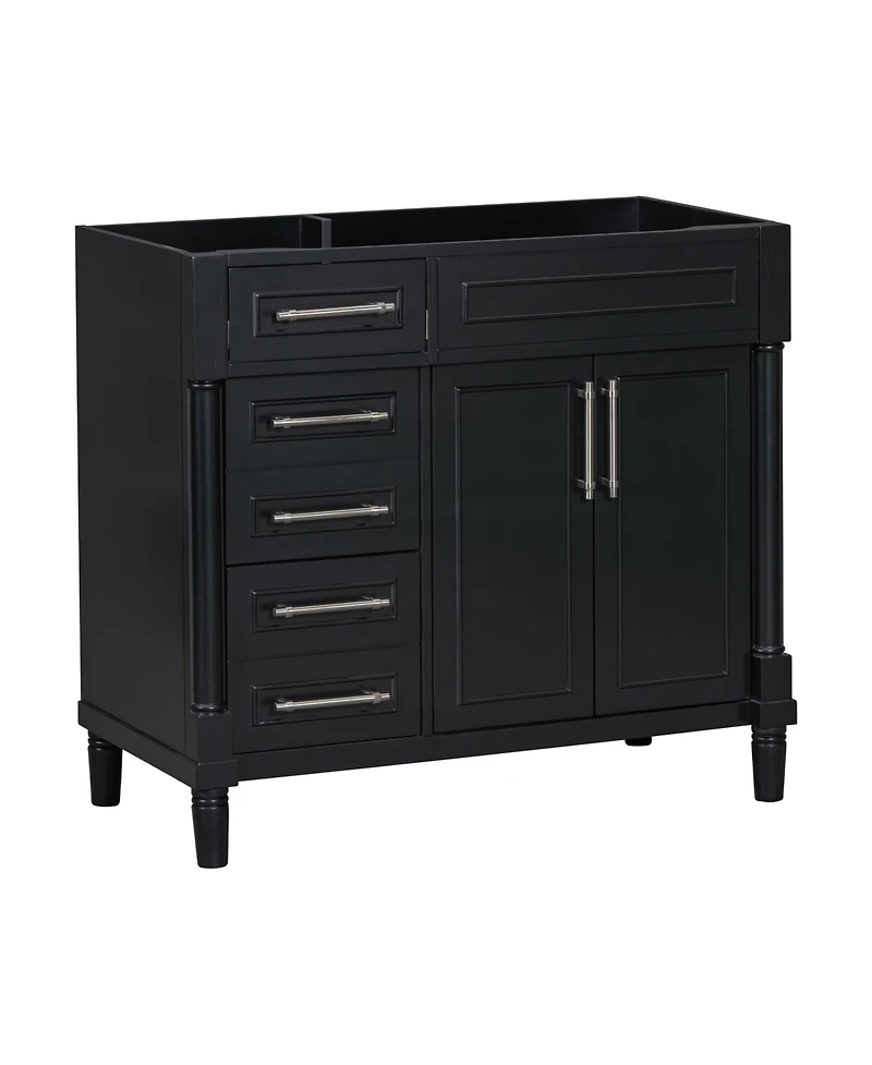Lovmor 36inch Bathroom Vanity without Sink Freestanding Bathroom Storage Cabinet with 2 Drawers Only Height Adjustable Shelf