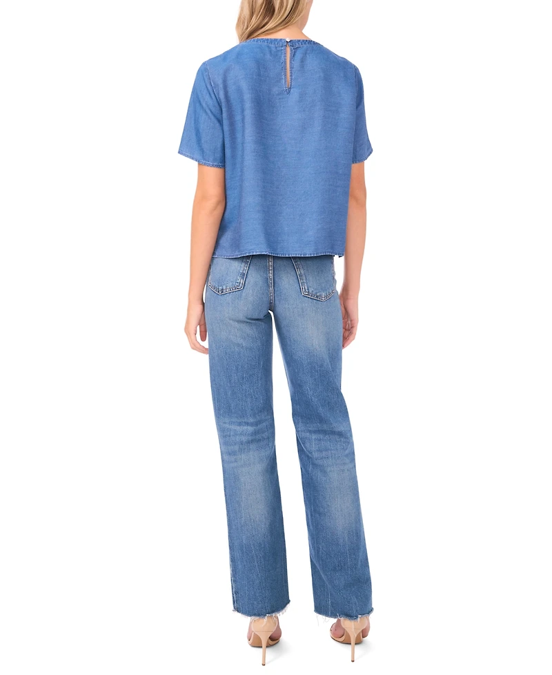 Vince Camuto Women's Short Sleeve Crewneck Top