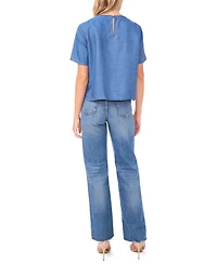 Vince Camuto Women's Short Sleeve Crewneck Top