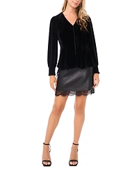 Vince Camuto Women's V-Neck Peplum Long Sleeves Top