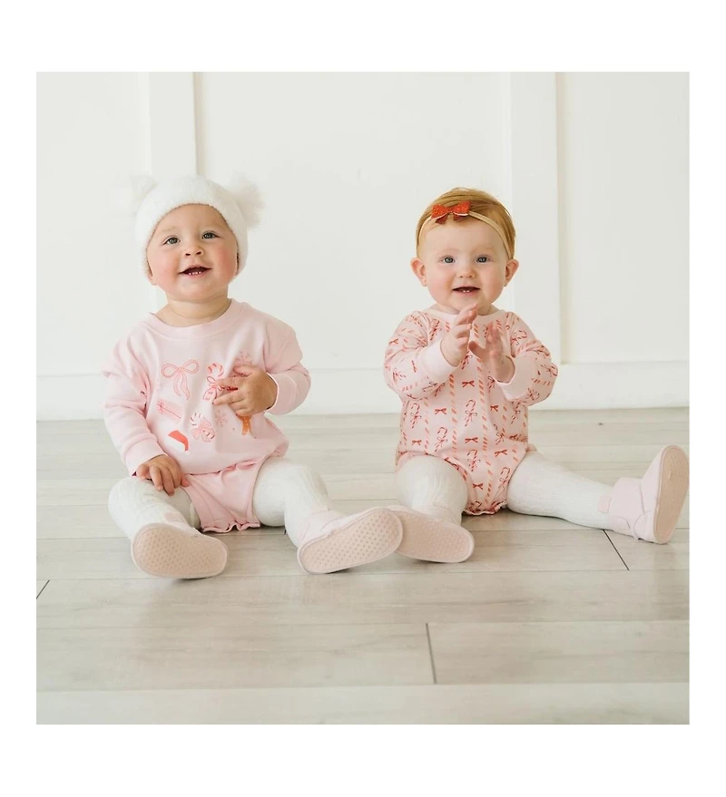 Sweet Wink Baby Girls Candy Cane Lane Christmas Long Sleeve Romper