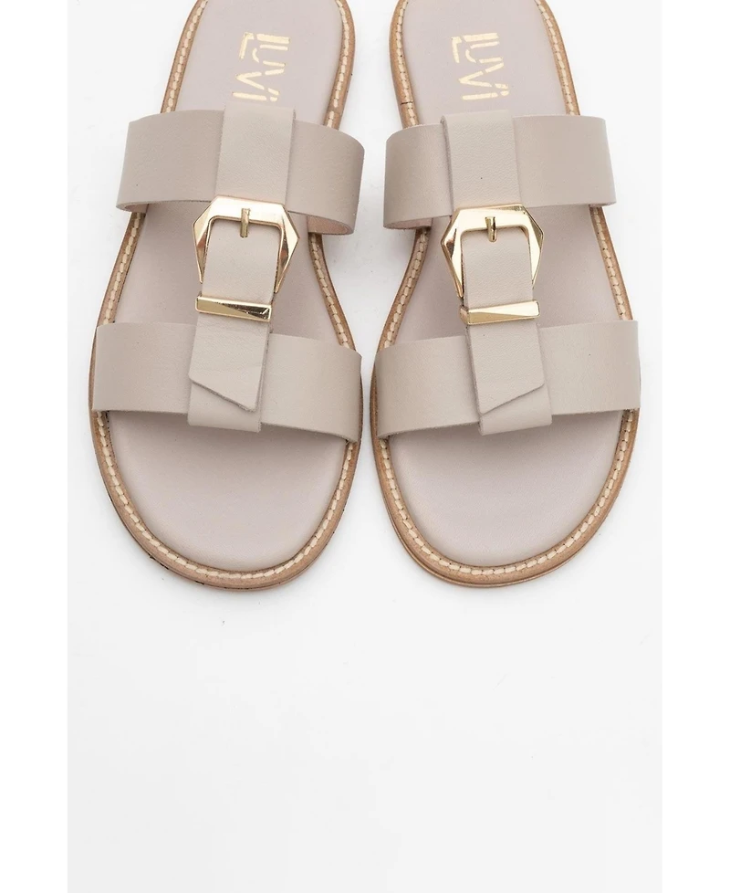 Forever & Always Shoes Sveta Leather Buckled Sandal (Women)