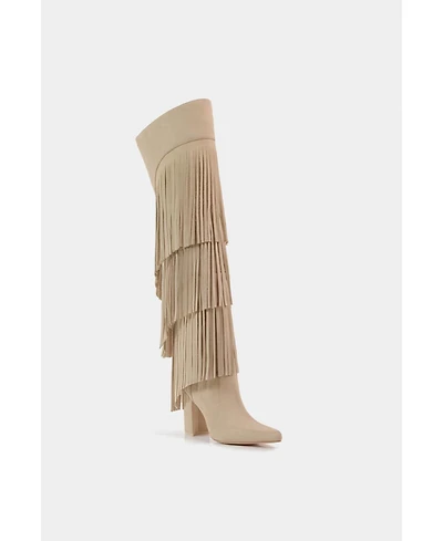 Fringe Leather Tall Boots Vespa By Dante