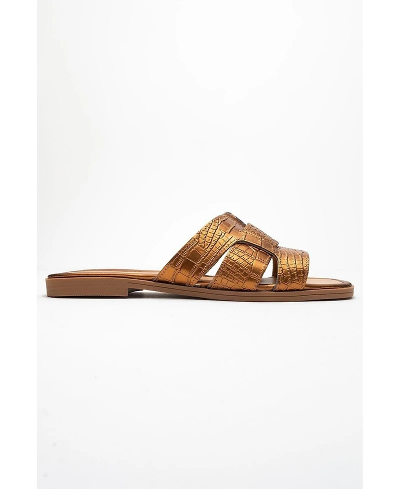 Forever & Always Shoes Notre Leather Slide Sandal (Women)