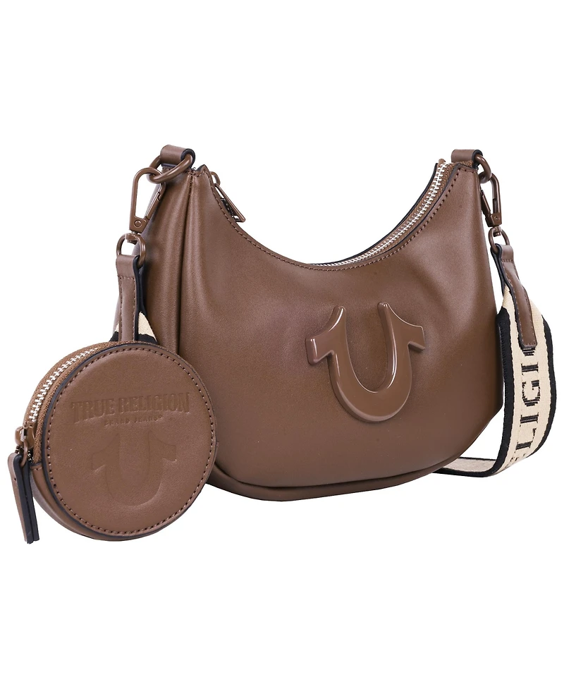 True Religion Logo Strap Crescent Hobo