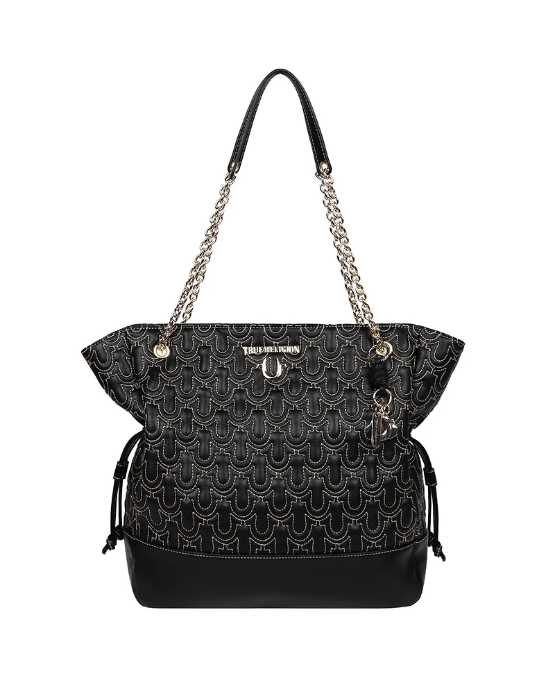 True Religion Cinch Side Soft Logo Tote