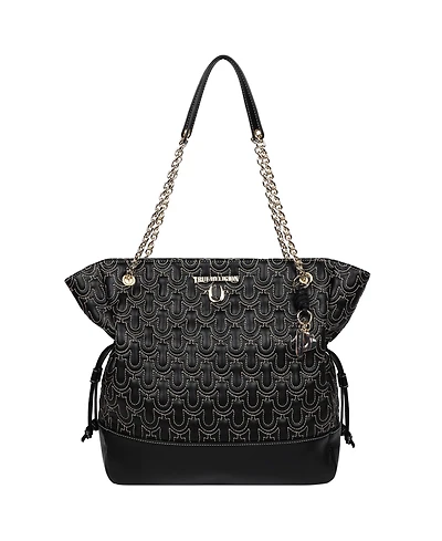 True Religion Cinch Side Soft Logo Tote