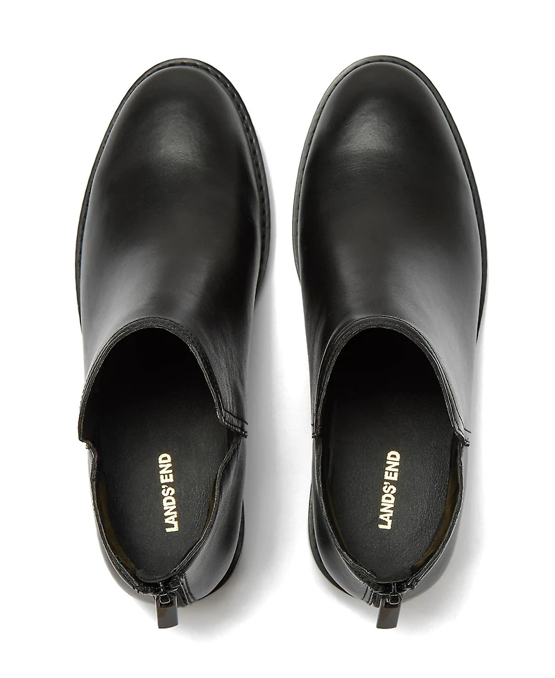 Lands' End Women's Essential Zip Up Ankle Booties