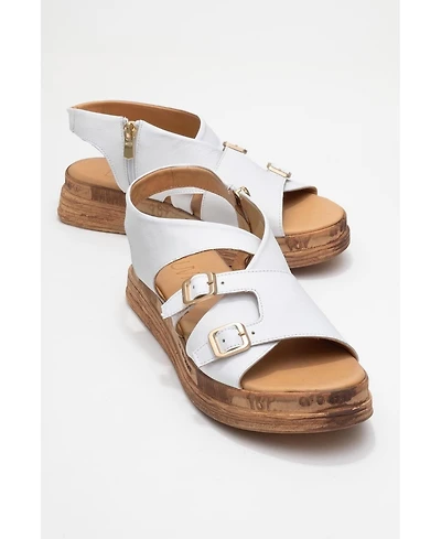 Forever & Always Shoes Levine Leather Buckled Side-Zip Sandal (Women)