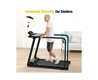 Redliro Walking Treadmill for Seniors with Long Handrails 300 lbs Capacity Recovery Fitness Exercise Machine Heart Rate Sensor for Home
