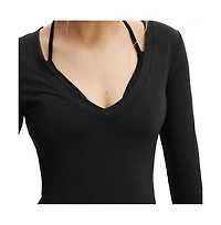 Cotton On Women's Active Ultra Soft Plunge Front Long Sleeve