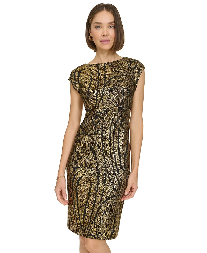Tommy Hilfiger Petite Foil Print Sheath Dress