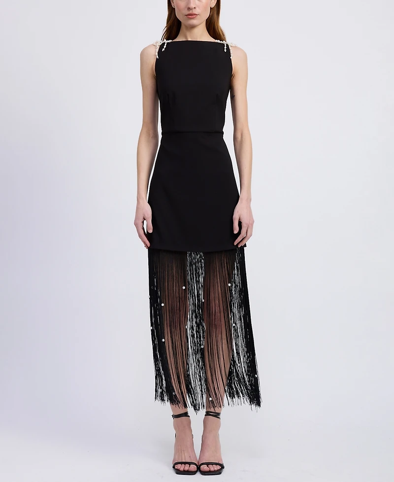 En Saison Women's Leah Fringe Detail Dress