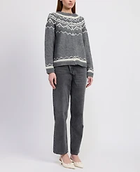 En Saison Women's Esther Crewneck Sweater Jacket
