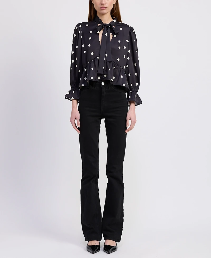En Saison Women's Floretta Polka Dots Long sleeves Top