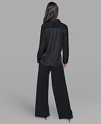 Karl Lagerfeld Paris Women's Collar Sequin Detail Top