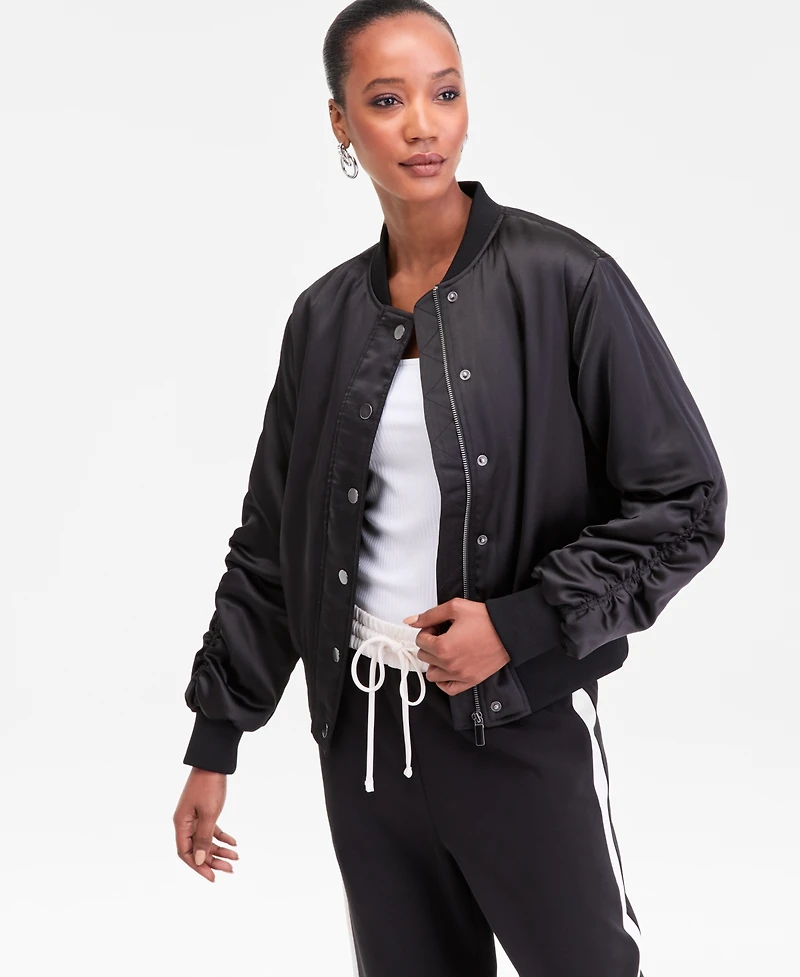I.n.c. International Concepts Women's Satin Bomber Jacket, Macy's Exclusive