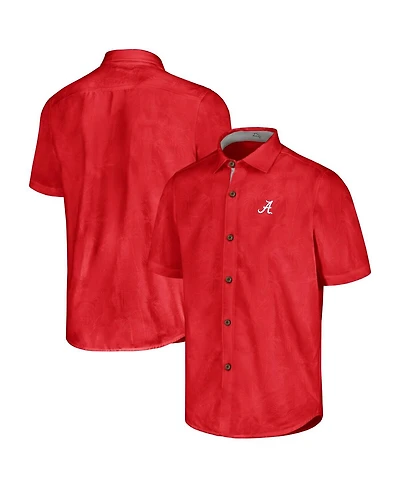 Tommy Bahama Men's Crimson Alabama Tide Sport Coconut Point Palm Vista IslandZone Button-Up Shirt