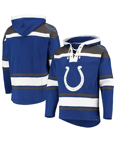 '47 Brand Men's Royal/Gray Indianapolis Colts Lacer V-Neck Pullover Hoodie