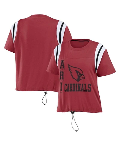 Wear by Erin Andrews Women's Cardinal Arizona Cardinals Cinched Colorblock T-Shirt